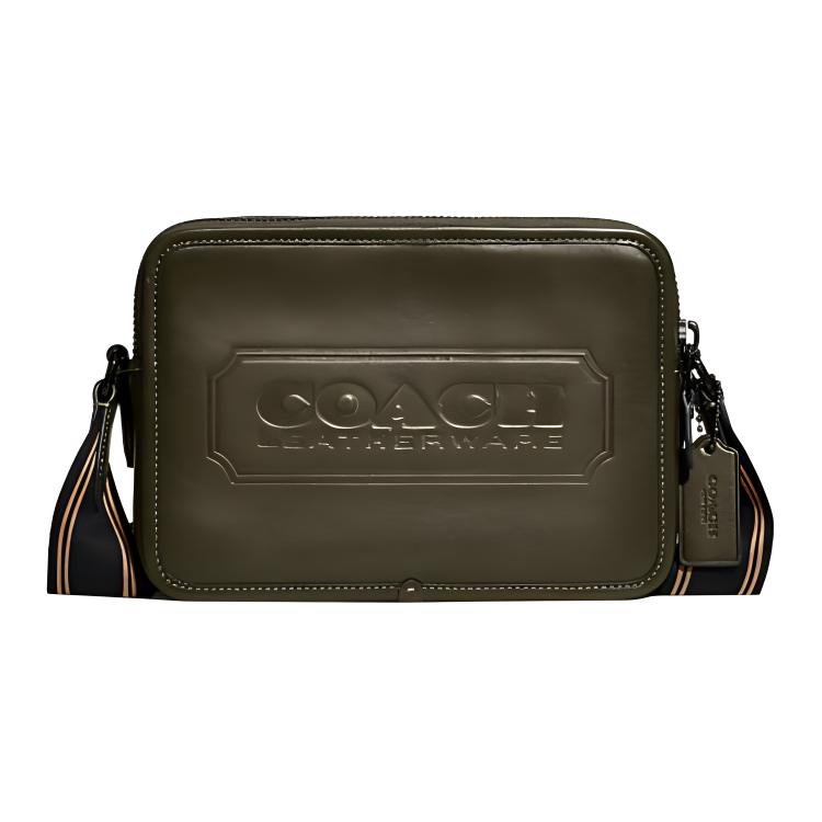 

Coach Charter 24 Four Slot Double Zipper Closure With Internal Zipper Pocket Leather Shoulder Crossbody Bag Medium Men bags Olive-Green CC078-ARY Basic Set (Bag+Dust Bag)