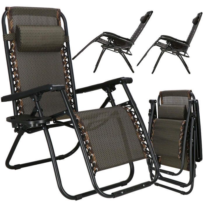 Liegestuhl - Springos® - Faltbar - Kopfstütze - Wasserdichtes Gewebe - Belastbarkeit 120 kg