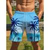 Men's Beach Shorts, 3D Printed with Beach Palm Tree Pattern