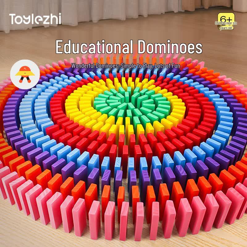Toylezhi Wooden Domino Set with Mechanisms