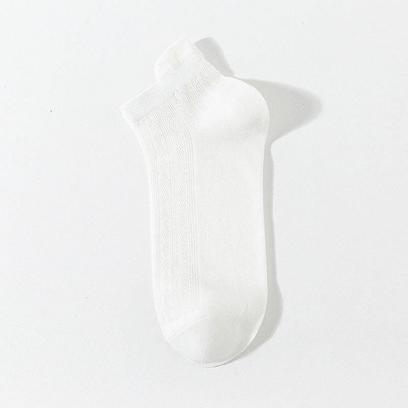 Women's Short Socks, Summer Thin Mesh Breathable Tiel Short Socks, Medium Short Leg, Spring and Autumn Short Shallow Mouth Boat Socks