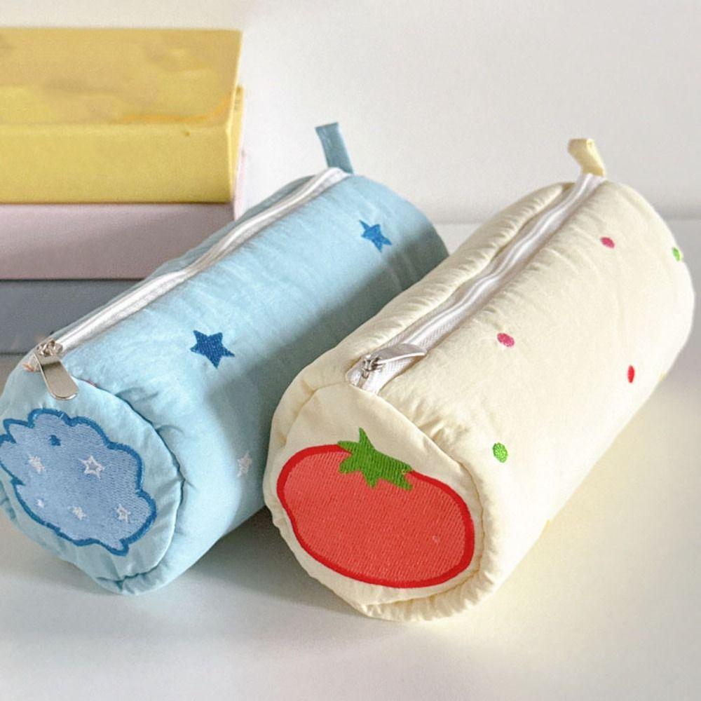 Little Star Pencil Case Pouch Embroidery Desk Storage Bag Cute Makeup Lipstick Bag  Students