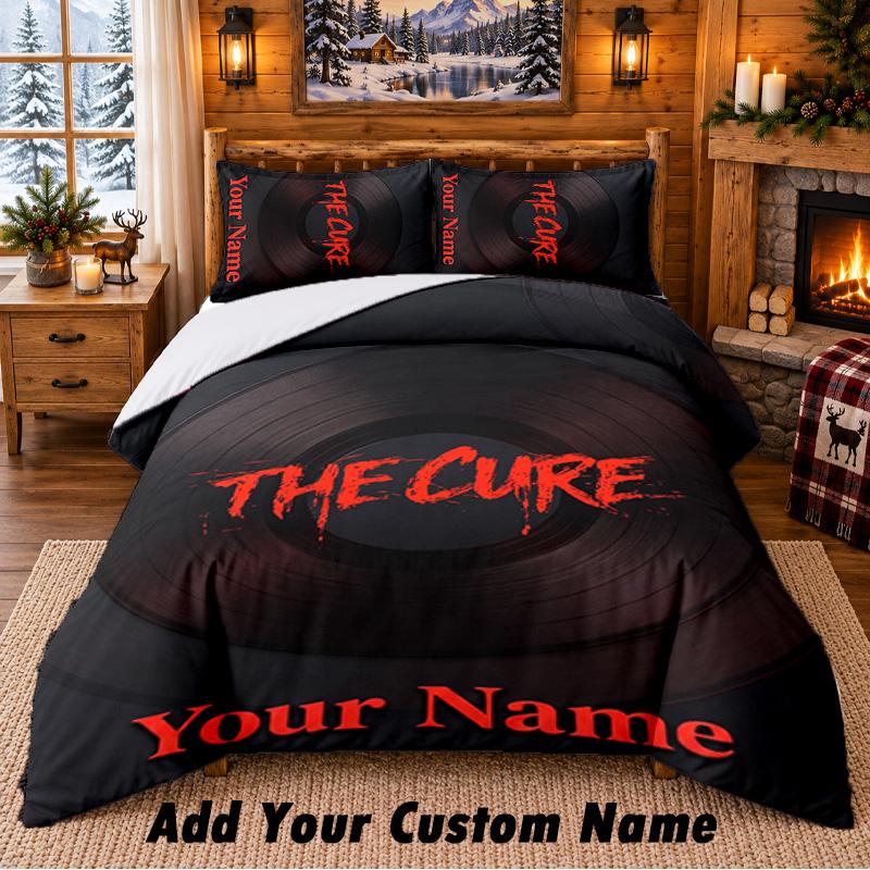 The Cure Pattern Bedding 3Pcs Set Custom Name, Bed Sheet And Pillowcases For Home Bedroom