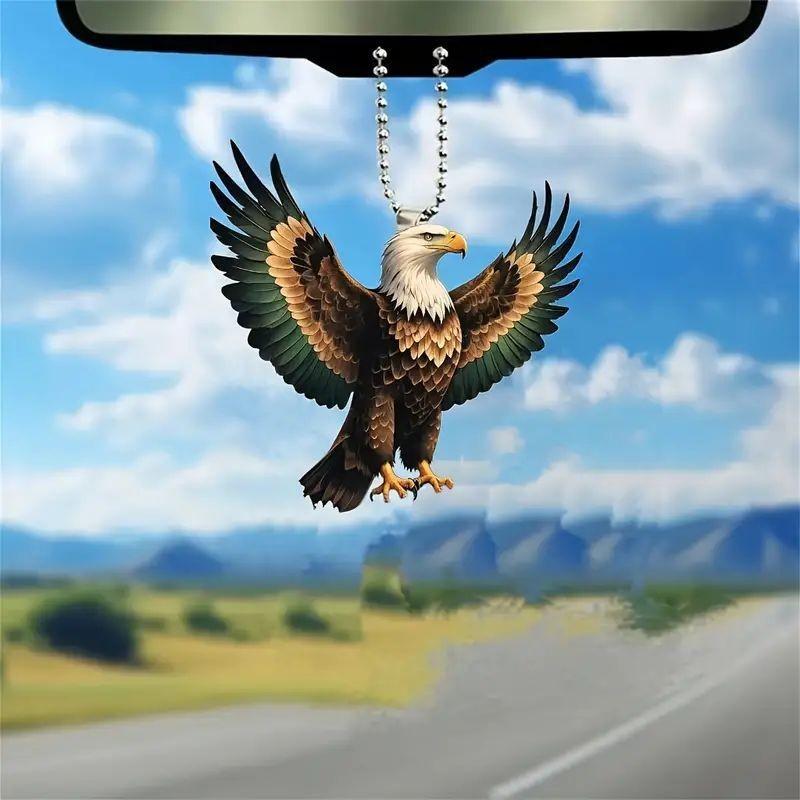 Cartoon Colorful Acrylic Eagle Decorative Car Pendant For Stylish Vehicle Accents