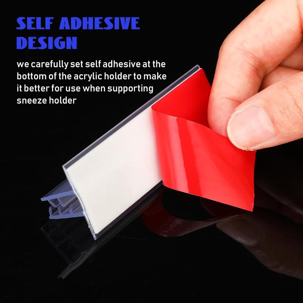Fulmoon Sign Holder, Adhesive Base Sign Holders Multiple Uses for Counters, Warehouses, Base Sign Holders with Strong Adhesive (100 Pcs,1 * 3in)