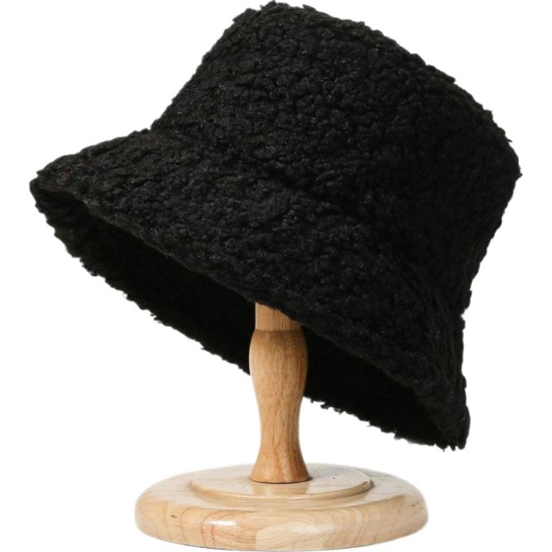 Winter Warm Fleece Bucket Hat for Men Women Cold Resistant Fisherman Cap Outdoor Cold Resistant Panama Fisherman Cap Casual Cap