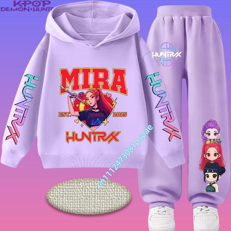 2026 New Children's Popular Anime Print Spring/Autumn Casual Hooded Sweatshirt + Sports Pants 2-Piece Set