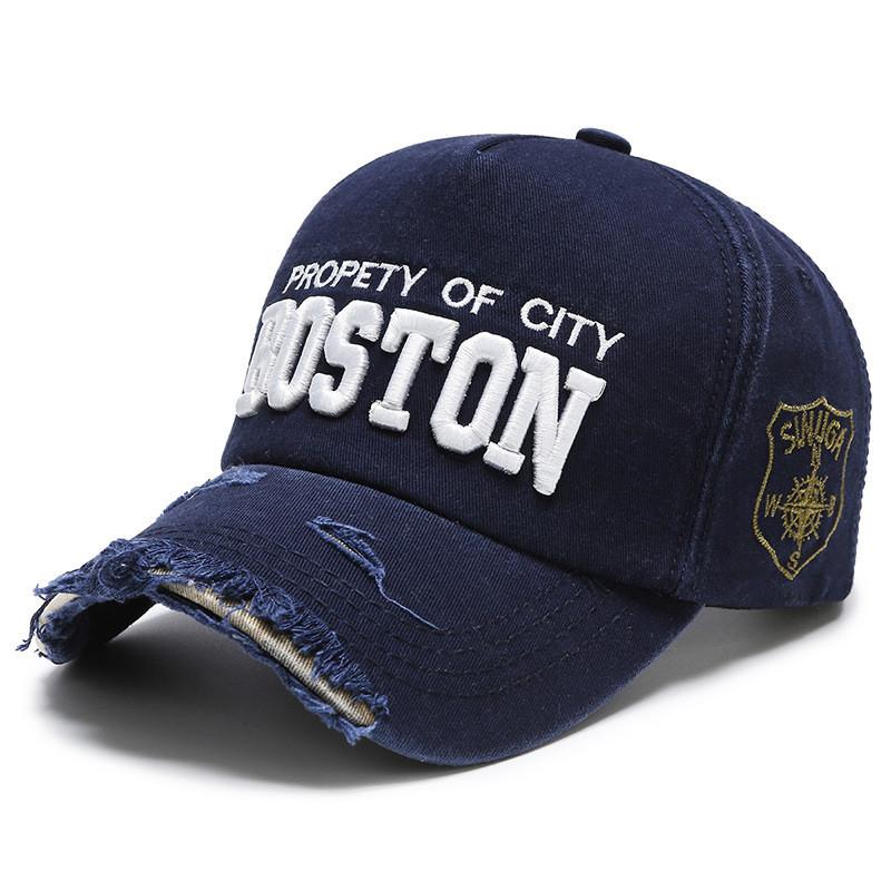 

Cotton Baseball Cap With Letter Embroidery Adjustable Sun Hat For Spring Summer Casual Men Women Темно-синій