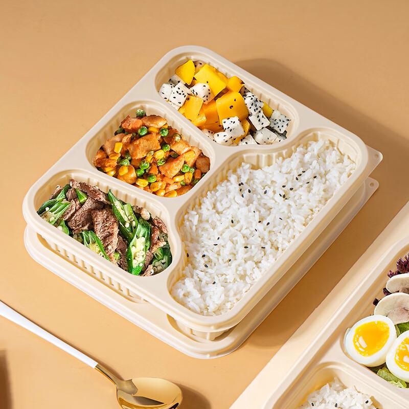 Sai Zhuo 4-Compartment Corn Starch Disposable Bento Boxes