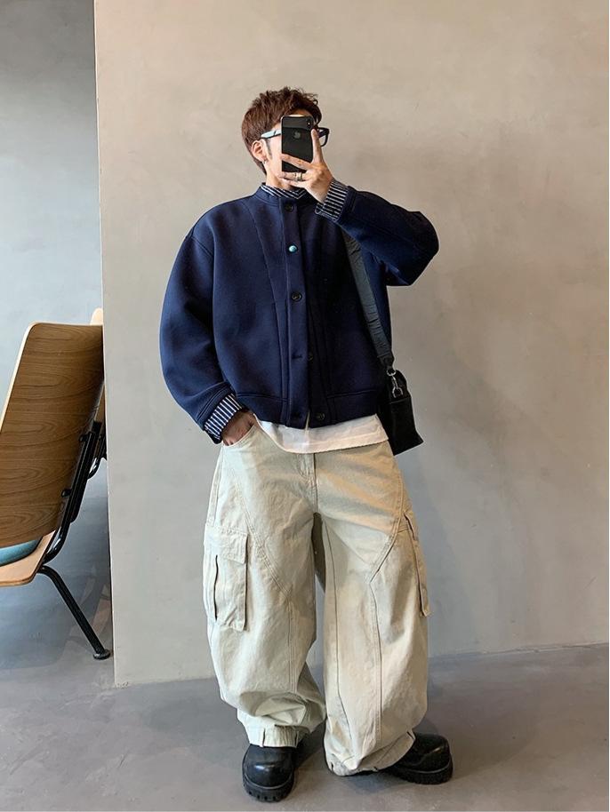 Men's 2026 Trendy Fake Two-Piece Hoodie Jacket - Button Design, Old Money Style, Casual Loose Fit