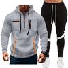 Men'S Hoodie Multi Pocket Hooded Long Sleeved Casual Sports Two-Piece Set