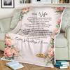 To My Wife Blanket, Always & Forever Love Letter Throw, Romantic Floral Anniversary Gift for Wife, Sentimental Marriage Blanket