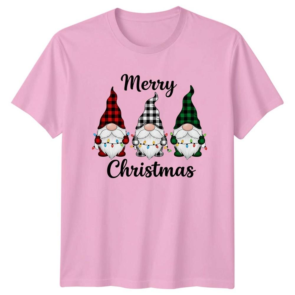 Merry Christmas Gnomes Plaid Holidays Unisexs Unisexs Graphic Tee