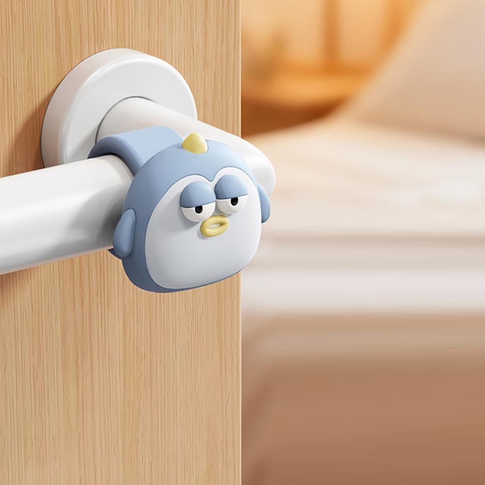 Silicone Door Handle Impact Pad Anti-Shock Punch-free Door Stopper Cartoon Silent Door Handle Anti-collision Ring