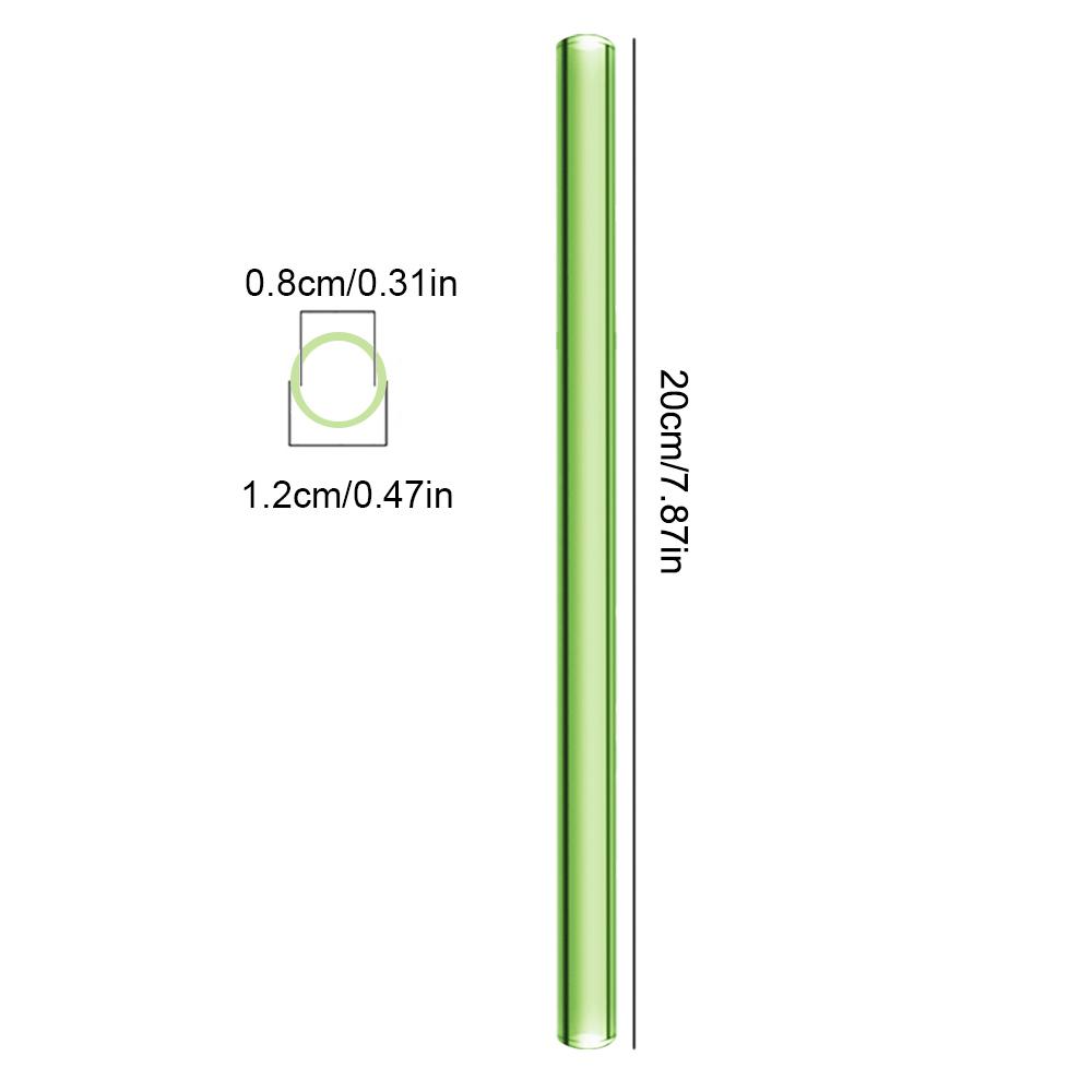 High Borosilicate Reusable Drinking Straw Eco Friendly Glass Straw for Bubble Tea Smoothies Bar Accessories Straw with Brush