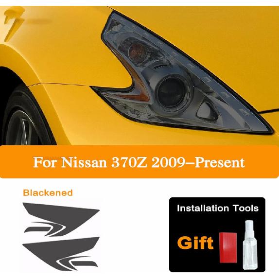 

2 шт. Тонировка фар автомобиля Черная защитная пленка Защита Прозрачная наклейка, Подходит для Nissan 370Z Nismo 2009- и новее Аксессуары прозрачный