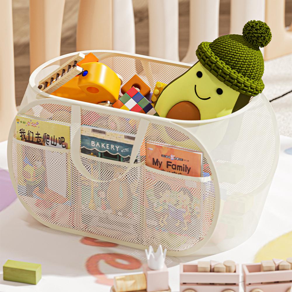Children's Toys Storage Basket Transparent Storage Box Sub Block Plush Toys Large-capacity Household Multifunctional storage bag