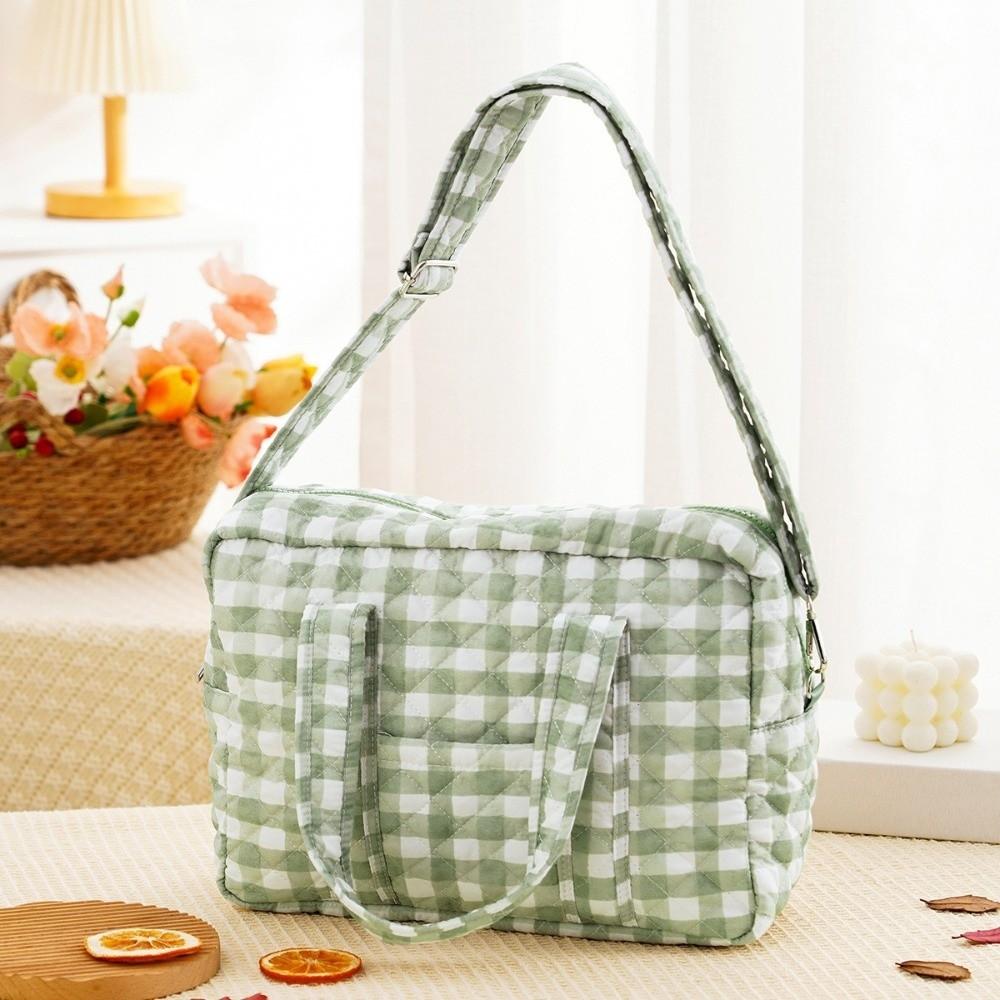 Quilted Baby Diaper Tote Bag Polyester Fabric Nappy Changing Bag Fashion Mummy Bag Mom