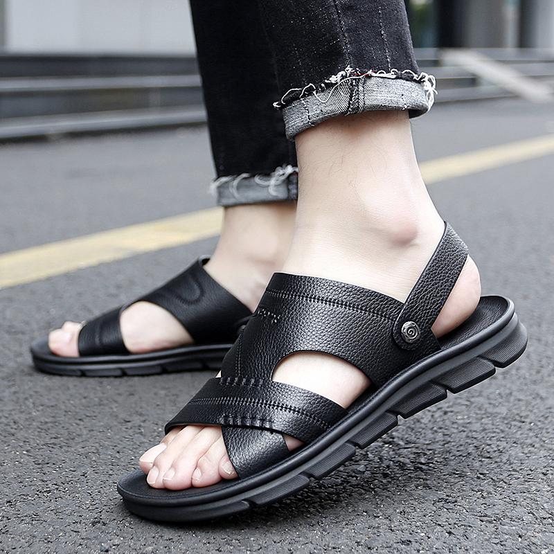 Fashion2024 Новые мужские сандалии из натуральной кожи — фото 6