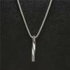 Creative Men Rectangle Boys Zinc Zinc Alloy Fashion Jewelry Pendant Necklace Clavicle Chain Spiral Necklace