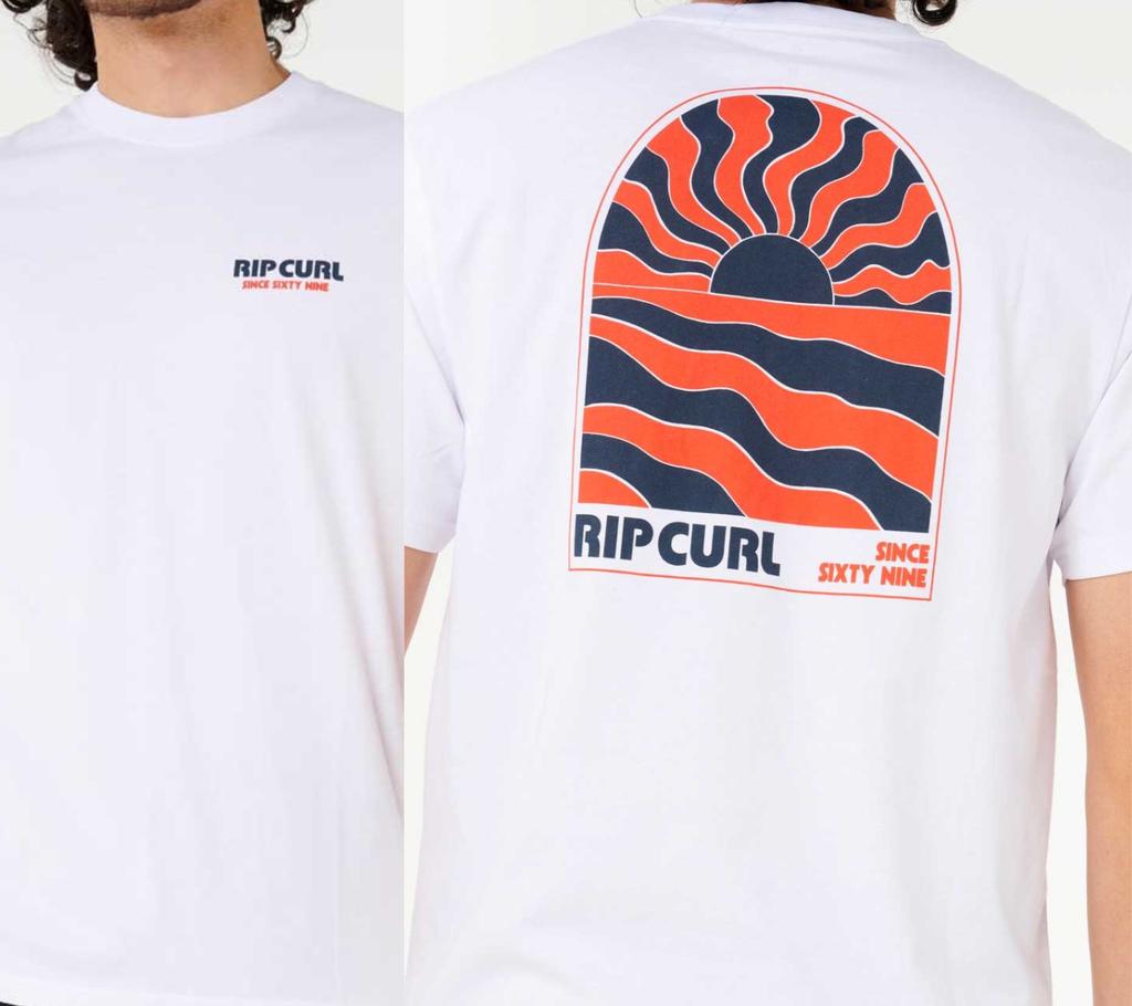 2025 Summer New Wettie Passage Icon Tee Rip Curl Print Graphic T-shirt Men's Short Sleeve T-shirt High Quality Street Wear Tops