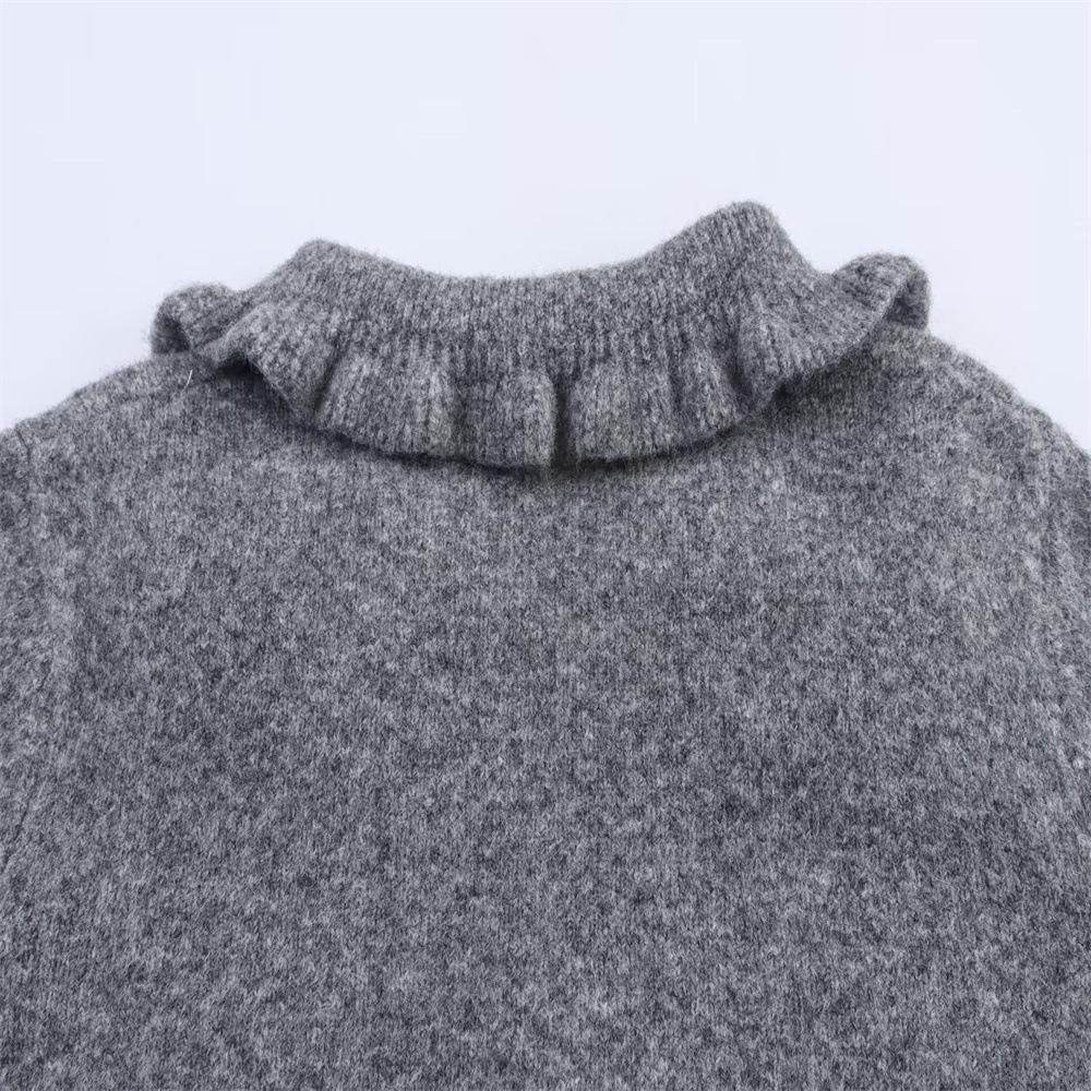 Slim-Fit Layered Knit Cardigan Sweater for Women - Autumn/Winter Fashion