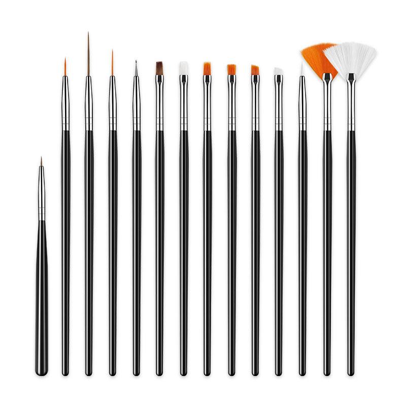 YIKOOLIN Professional Nail Brush Set Manicure Tools Girl Diy Finernail Pattern Accessories Nail Design Painting Phototherapy Pen