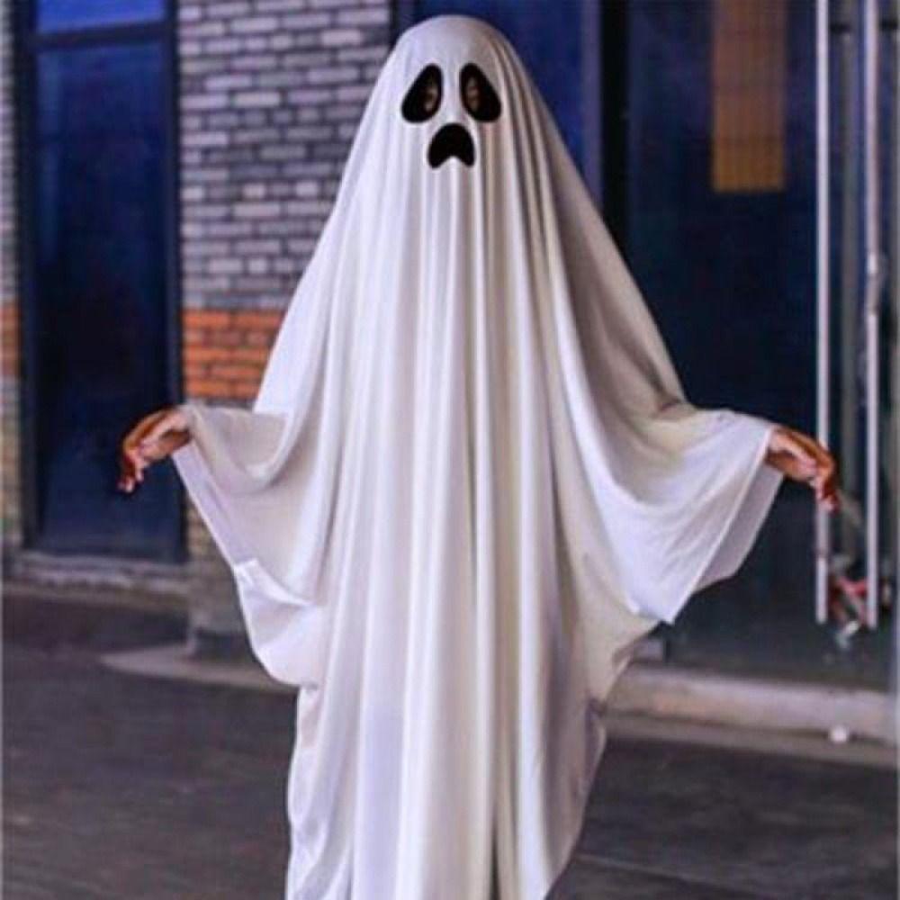 

White Halloween Costumes Terror Masquerade Cloak Creative Ghost Costume Cape Party Ball For 90-130cm