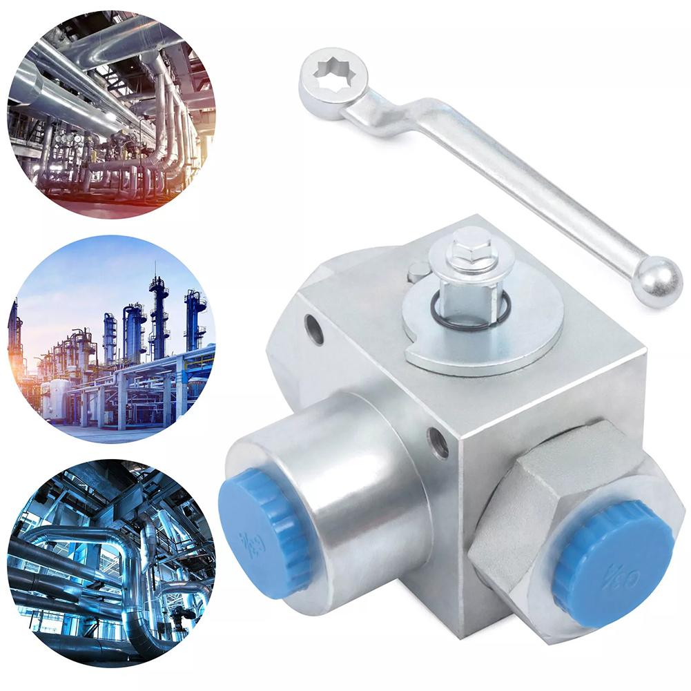 Carbon Steel With Installation Holes 3-Way Ball Valve 1/4  500 bar for Multi-Fluid Systems – Industrial Grade