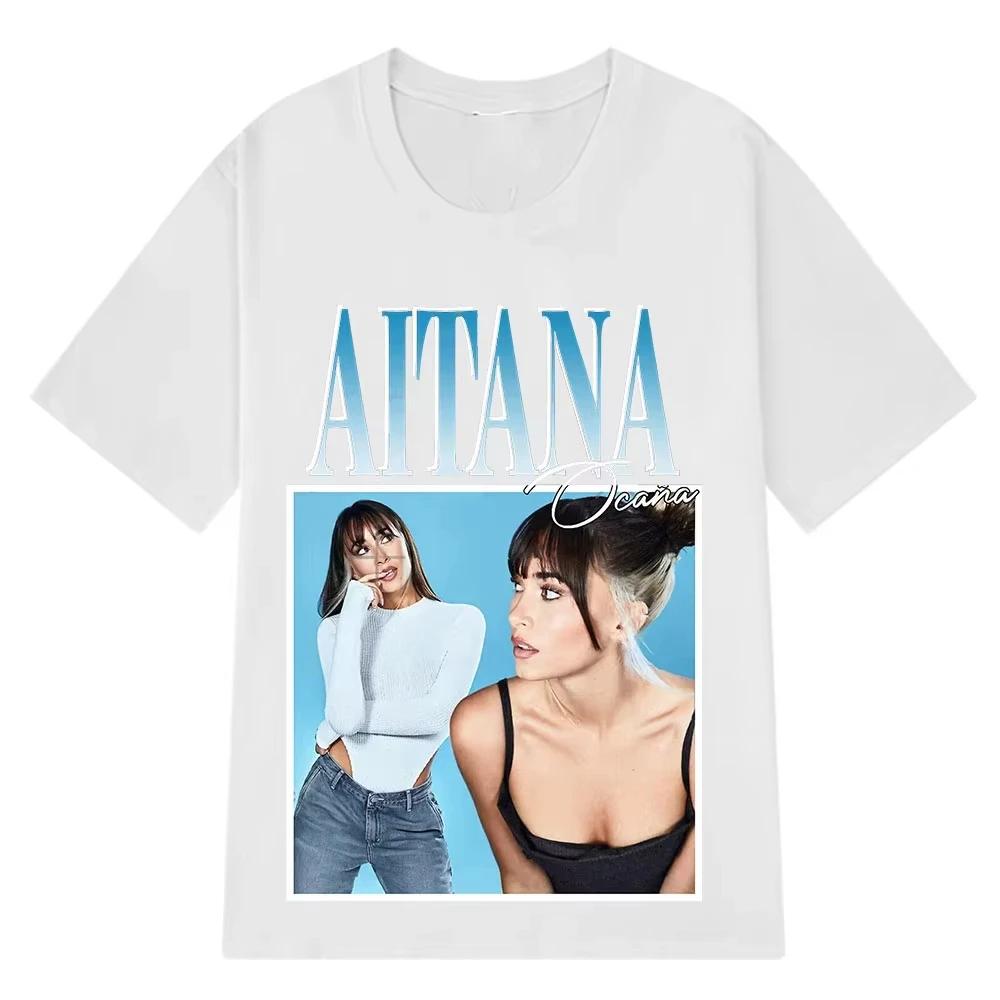 Singer Aitana Ocana Fashion Graphic T Shirts Unisex Women Harajuku Tshirts Cotton Aesthetic Short Sleeve ONeck T Shirt Streetwear