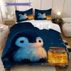 Pinguinmuster Bettwäsche Steppdecke Set Bettbezug Kissenbezug Heimdekoration Geburtstagsgeschenk (1 Bettbezug + 2 Kissenbezüge, ohne Füllung)