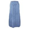Women Denim Long Skirts Loose A Line Elastic High Waist Skirt Solid Pockets Jeans Casual Elegant Office Lady Autumn