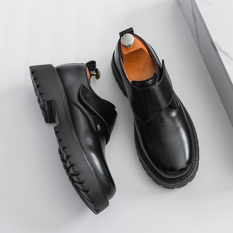 

Роскошный бренд Мужская повседневная обувь Высококачественная кожа Мужская обувь Британская платформа Толстая подошва Платье Оксфорды Модная рабочая обувь 39