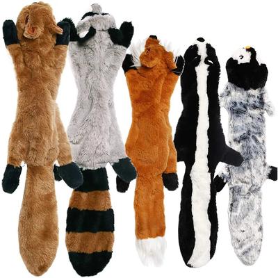 Funny Simulated Animal No Stuffing Dog Toy With Squeakers Durable Stuffingless Plush Squeaky Dog Toy Pet Chew Toy