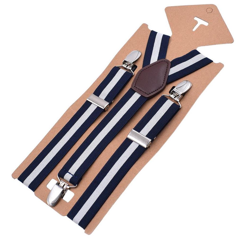Unisex Adjustable Y-Back Suspenders Elastic 3 Clips Heavy Duty Braces for Pants Trousers