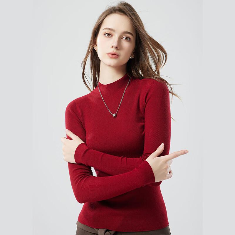 Fengxun Women's Slim-Fit 100% Merino Wool Turtleneck Sweater