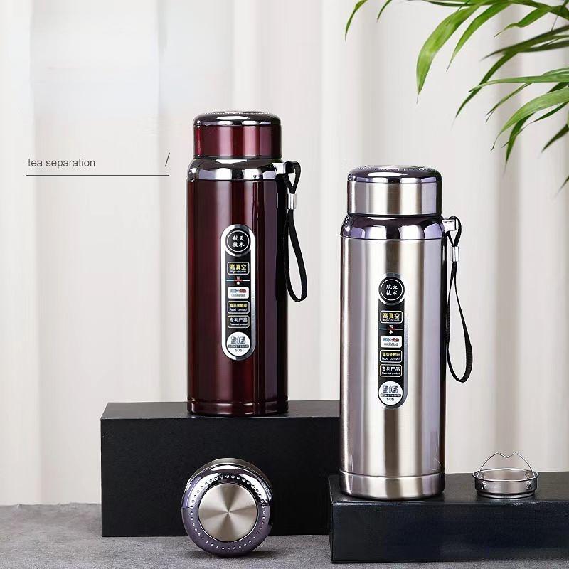 Large Capacity Thermos Cup 600ml /800ml/1000ml Vacuum Flasks Portable Stainless Steel Thermos Cup Water Bottle Travel Tea Mug Office Thermos Cup