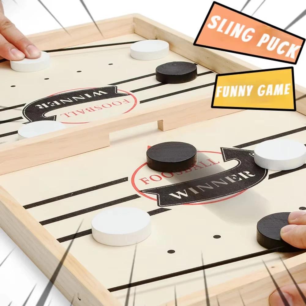 Catapult Chess Parent Child Interactive Entertaining Competitive Toy Wooden Billiard Board Game Foosball Winner Games Table Hockey Game