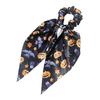 Comfortable Fabric Hair Elastics Halloween Ties for Women Girls, Spooky Spider Web Skeleton Bat Non-damaging Bands Pumpkin Scrunchies, Pleated