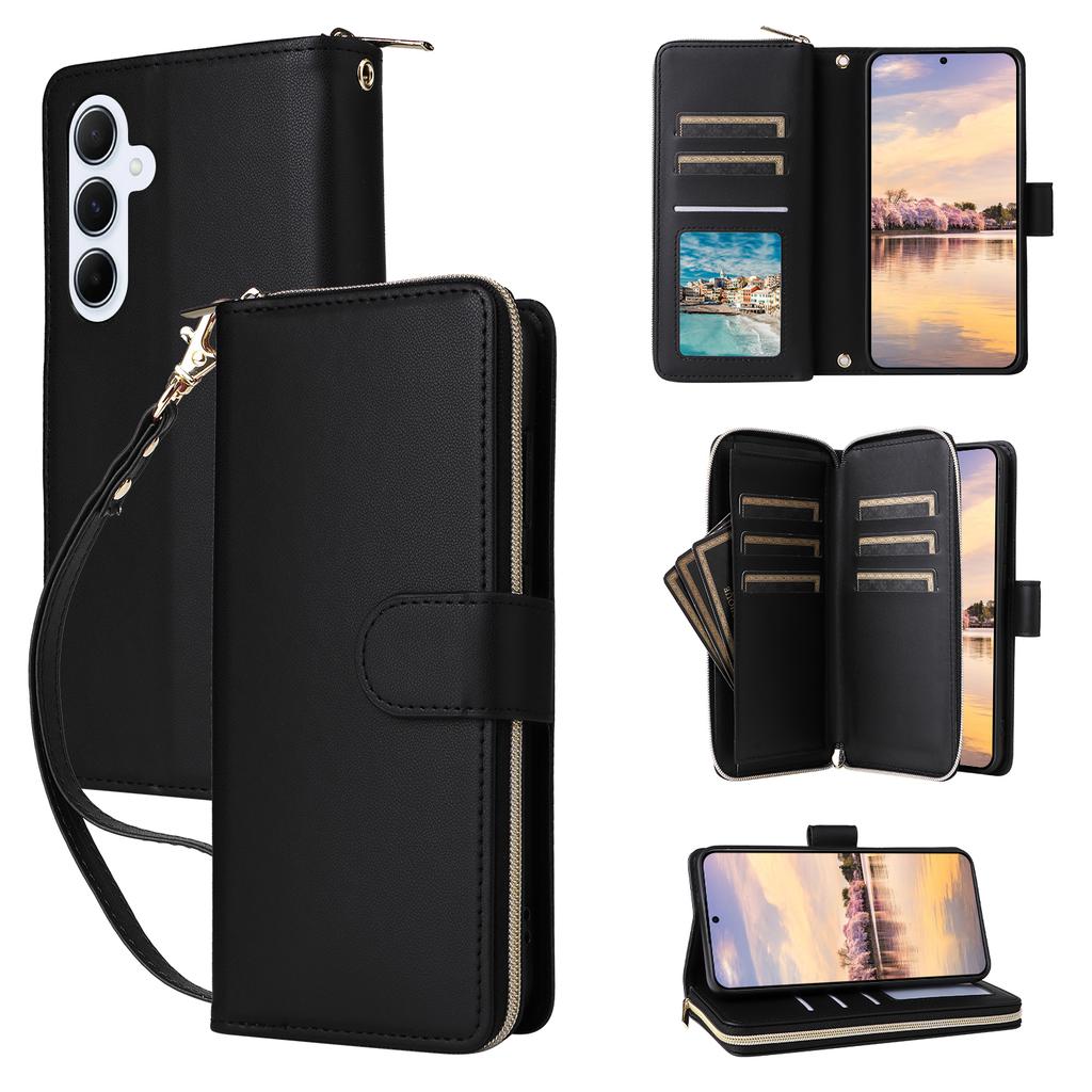 R20 For Samsung Galaxy A55 5G Case Zipper Wallet Stand View Leather Phone Cover