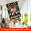 2D Flat - 2D Flat Garden Flag 1pc Traditional Retro Candy Cane And Bow Christmas Pattern - Double-Sided Garden Flag, Outdoor Decoration, Lawn, Flag So