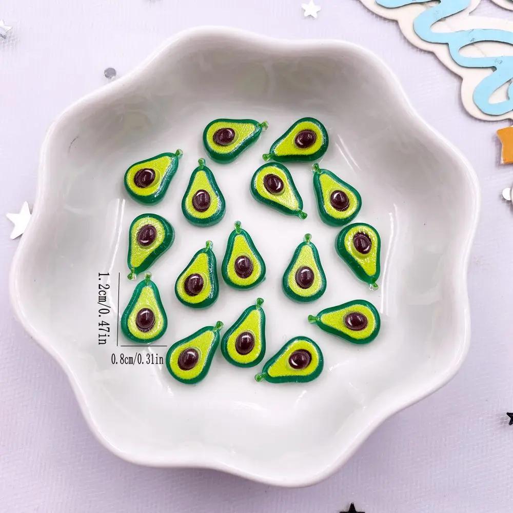 50 STK Resin Søt Mini Fargerik Avokado Kiwi Appelsin Mais Frukt Grønnsaker Neglekunst Flatback Rhinestone Scrapbook DIY Dekor Håndverk