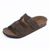 Günstige Sommer Frau Sandalen Flache Hausschuhe Wildleder Sandalen Kork Sohle Rutschen Casual Flip Flop Strand Hausschuhe Flache Schuhe Plus Größe 44