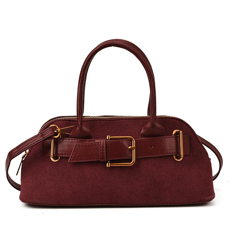 

Bag retro handbag women s 2025 new simple shoulder bag trendy shell bag belt buckle messenger bag