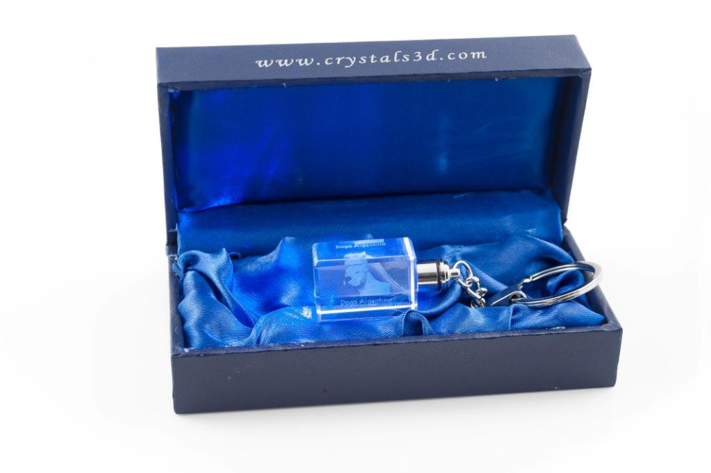 Dogo Argentino - Crystal Key Ring with Dog Photo, Illuminated Key Ring, Unique Gift by Art-Dog Brand