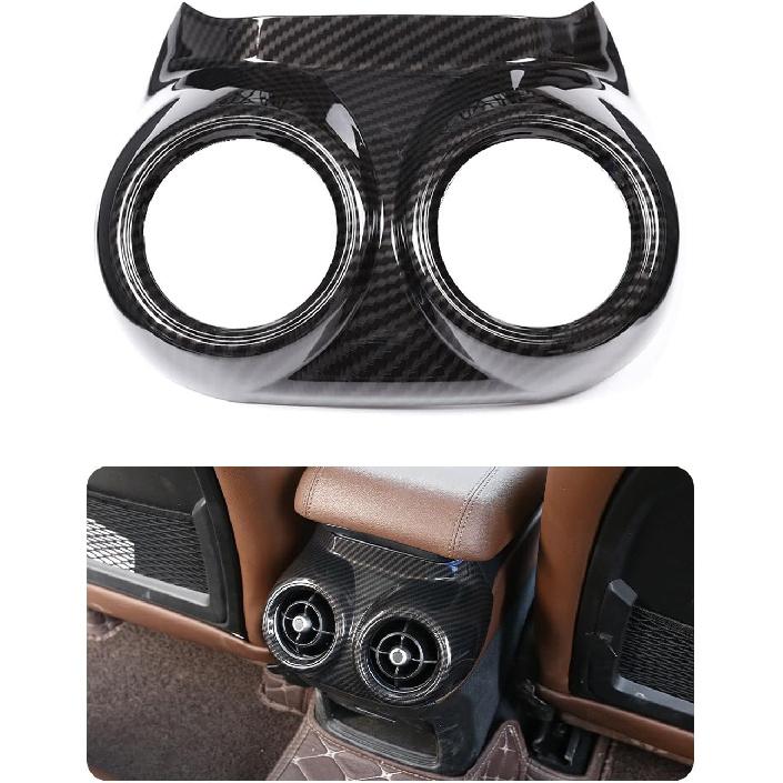 TOYCIDFG Car Rear Seat Air Conditioner Outlet Vent Frame Cover Trim for Alfa Romeo Stelvio 2017-2020, Car Decoration Accessories (Carbon Fiber