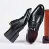 Men's Brogue Derby Shoes Pointed Toe Oxford Business Formal with Hidden Heel Elevator British Style Lace Up Casual