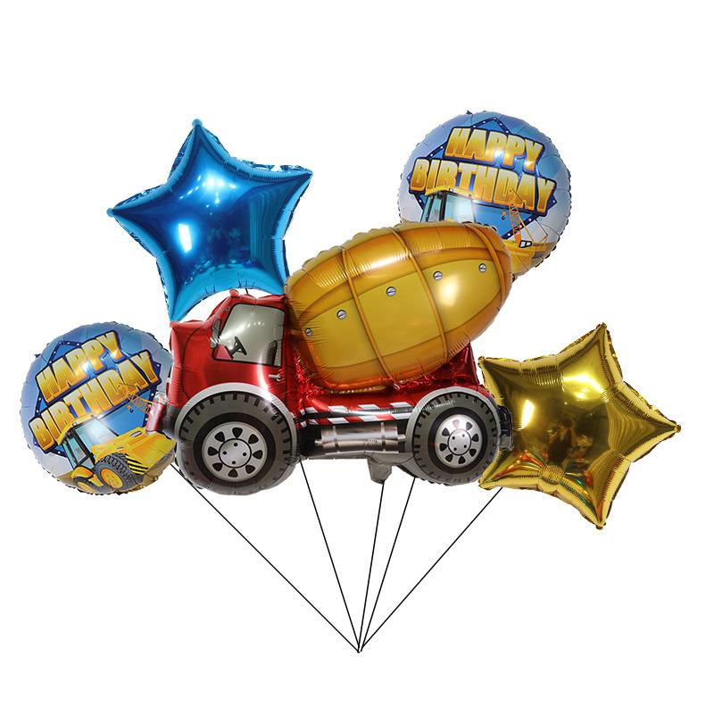 

Новый транспортный экскаватор, кран, вилочный погрузчик, цементовоз, набор воздушных шаров из майларовой фольги, строительная тема, день рождения