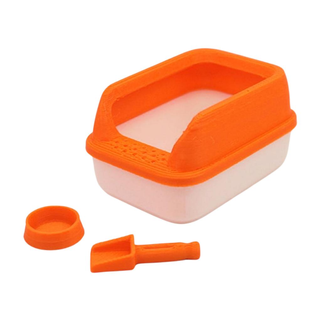 1:12 Scale Bowl Pet Litter Box Pretend-Play Kid Playset Pet Realistic Dollhouses Pet Playset Poop Shovel
