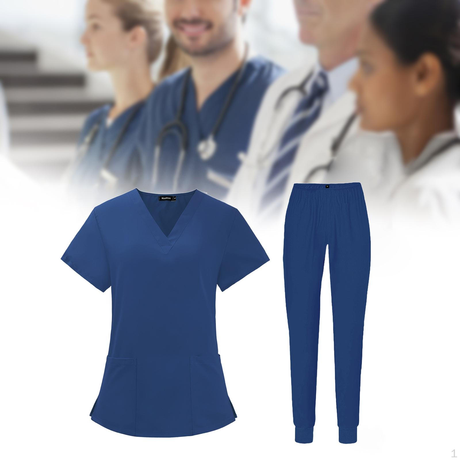 

Удобные женские наборы скрабов для рабочей униформы медсестер XXL синий